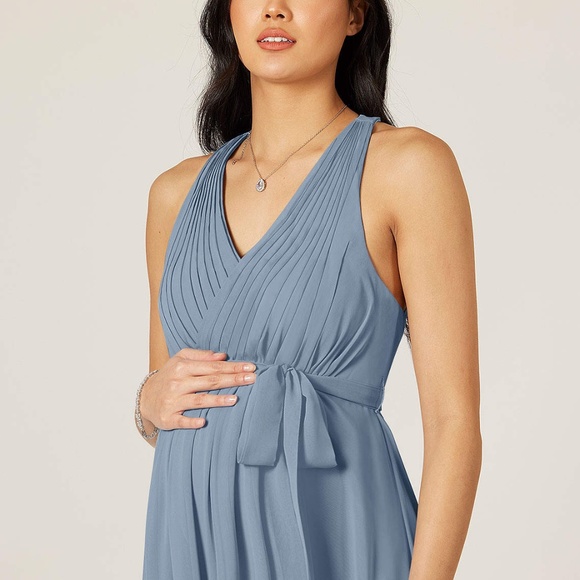 NWT Azazie Athena Dress Dusty blue - Picture 4 of 4